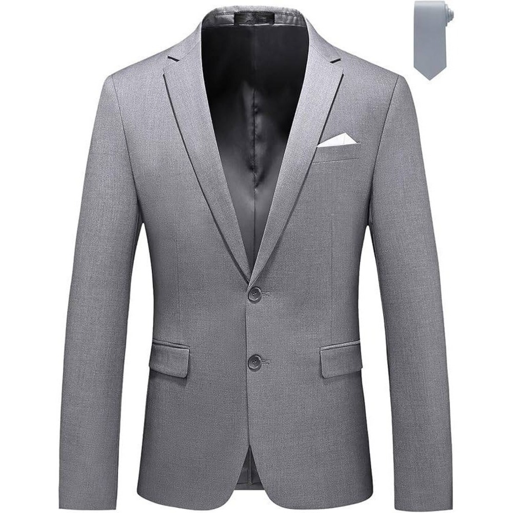 MOGU Classic Fashion Blazer Men's Size 44 Gray Two Button Jacket New With Tags